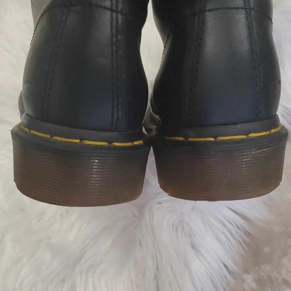 Dr. Martens Black Unisex Leather Boots with Yellow Accents - Picture 9 of 17